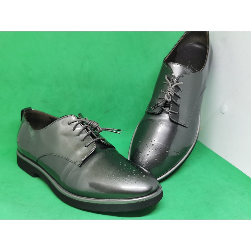 AGL Attilio Giusti Leombruni Women Oxford Shoes Gray Patent Leather 8.5-9 EU 39